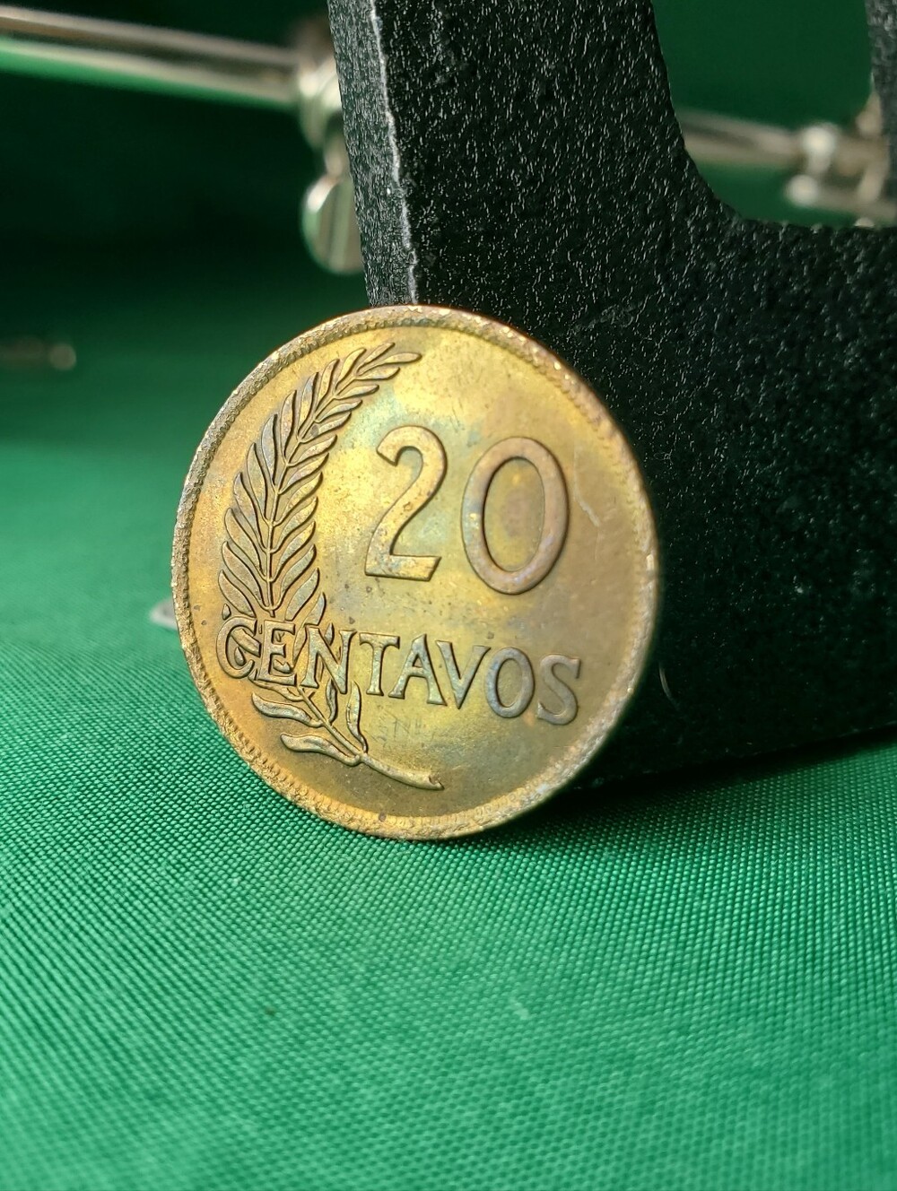 1955 Peru 20 Centavos - Stunning Natural Blue Toning - Picture 14 of 16